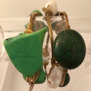 Set of three bourbon and boweties bracelets